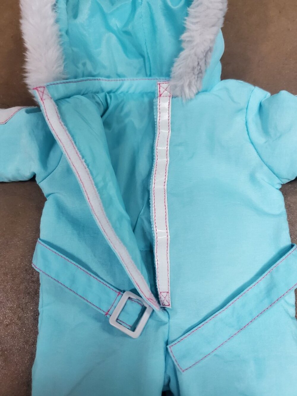 RETIRED American Girl Doll Aqua Ski Snowsuit Outfit Pink Mittens Socks Box VGUC - Picture 4 of 10